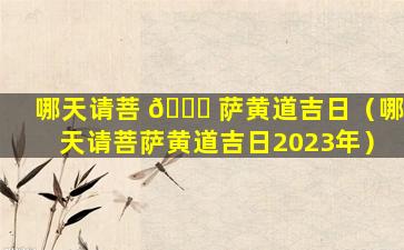 哪天请菩 🐕 萨黄道吉日（哪天请菩萨黄道吉日2023年）